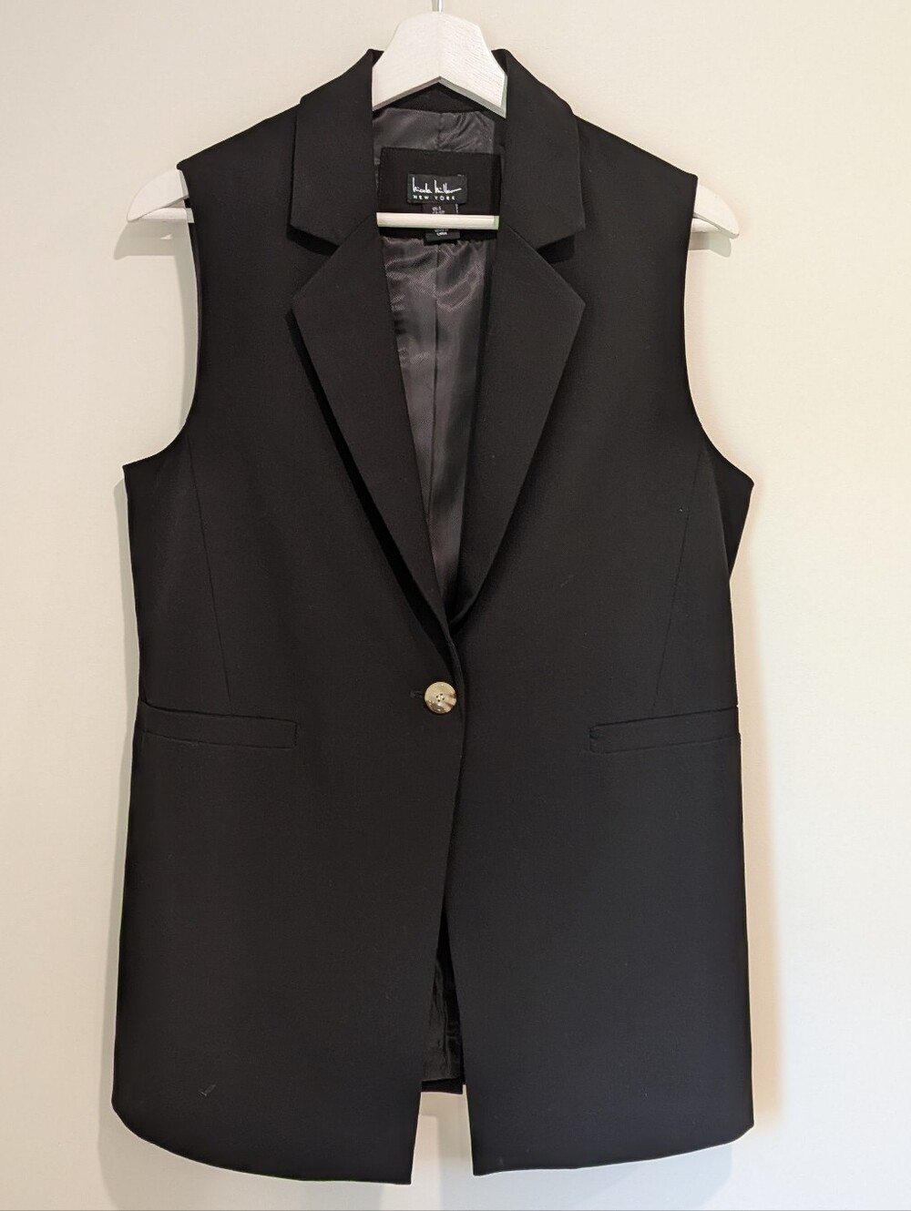Black Sleeveless Blazer Vest (small) Tailored Minimalist Quiet Luxury Capsule